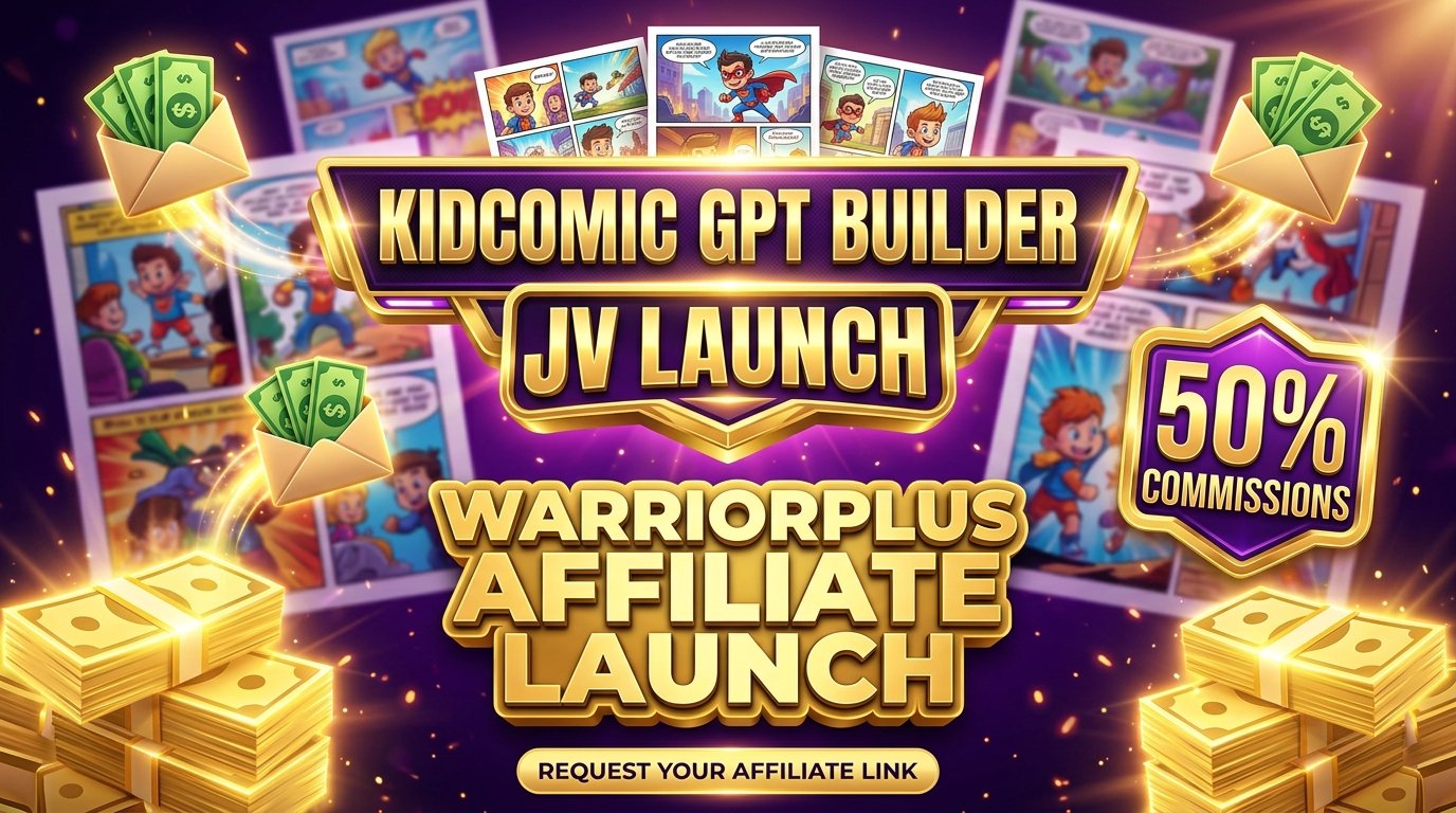 KidComic GPT Builder WarriorPlus JV Launch Banner